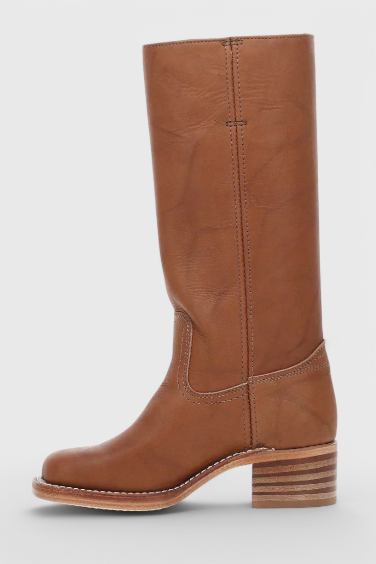 Women's Knee-High Heeled Boots | Classic Stacked Heel | Casual Footwear