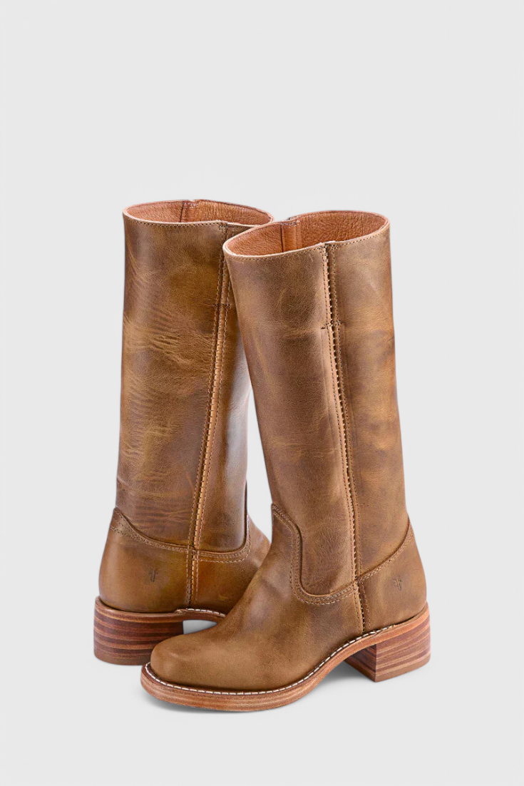 Women's Knee-High Heeled Boots | Classic Stacked Heel | Casual Footwear