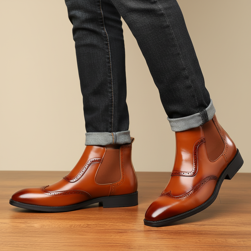 Men's Genuine Leather Boots | Classic Design | Casual Footwear