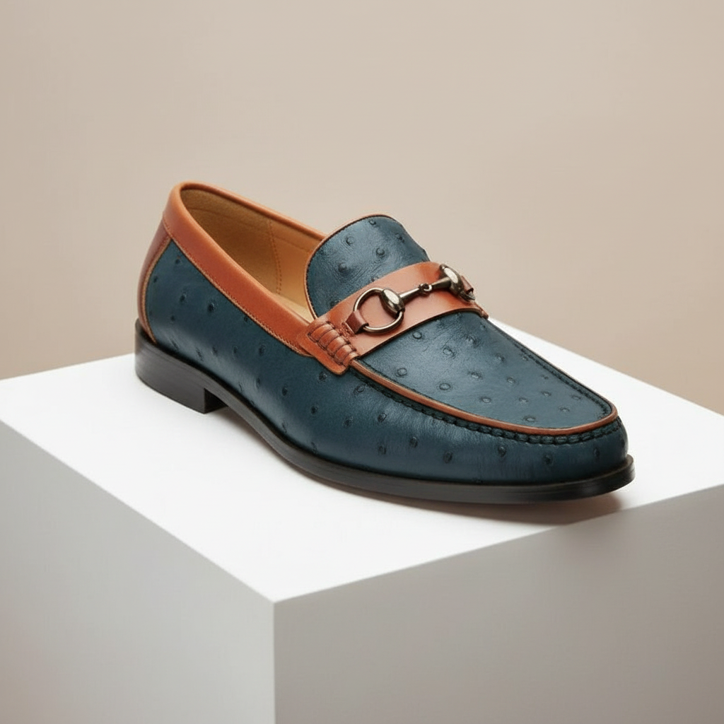 Men's Cowhide Leather Loafers Slip-On Casual Shoes