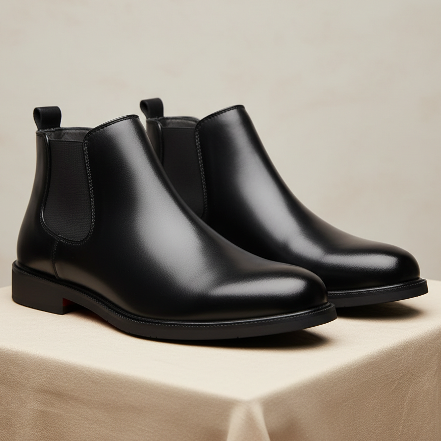 Men's Leather Boots Classic Design Casual Footwear