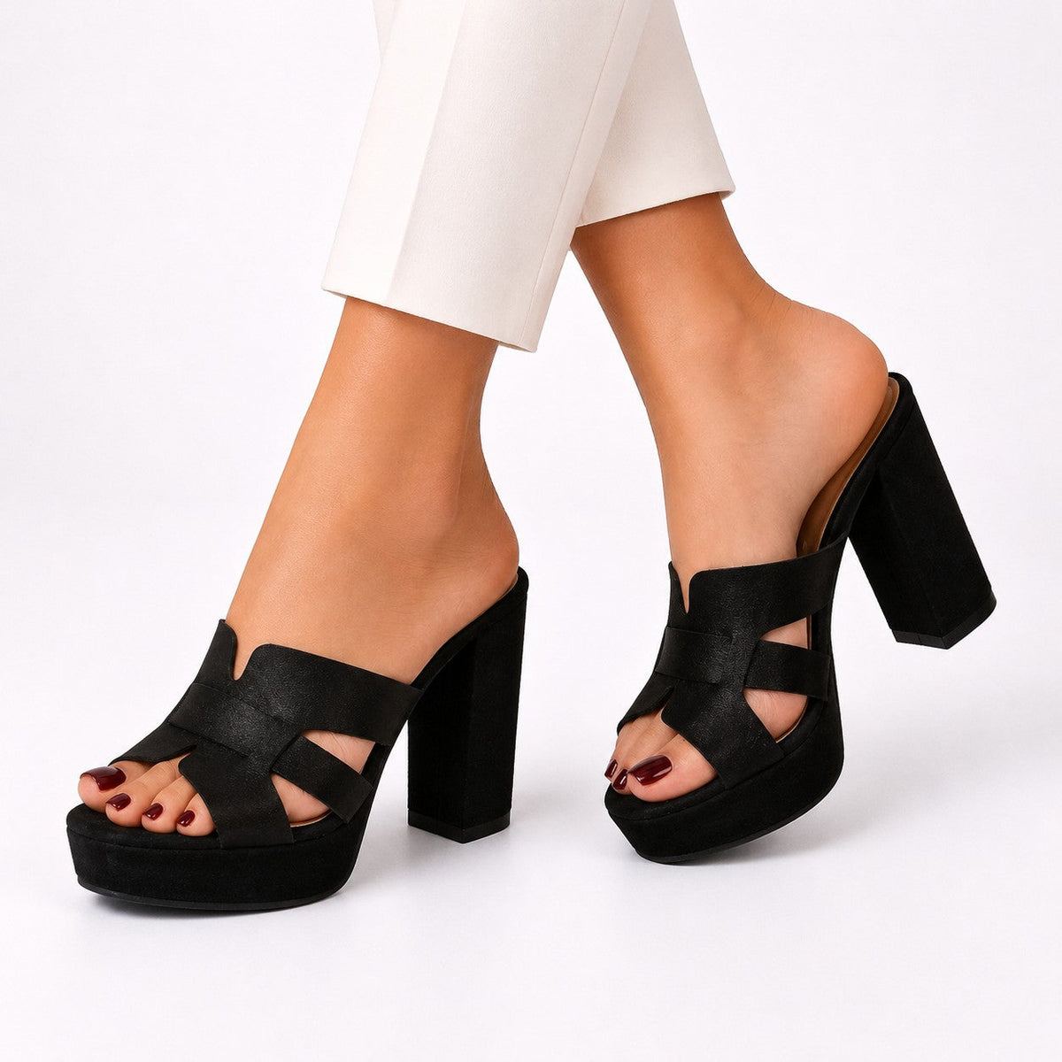 Block Heel Platform Heels | Valenira