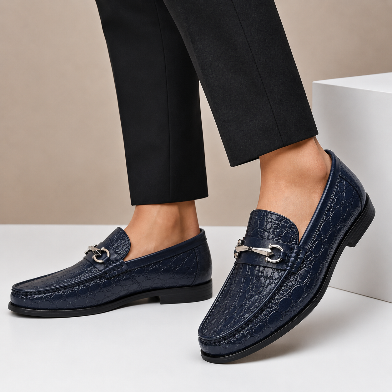 Men's Loafers Cowhide Leather Slip-On Casual Shoes