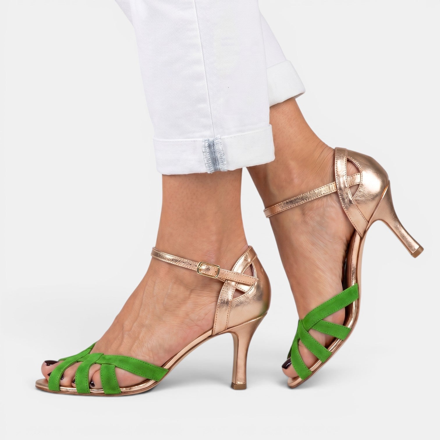 Elegant Peep Toe Kitten Heels Sandals