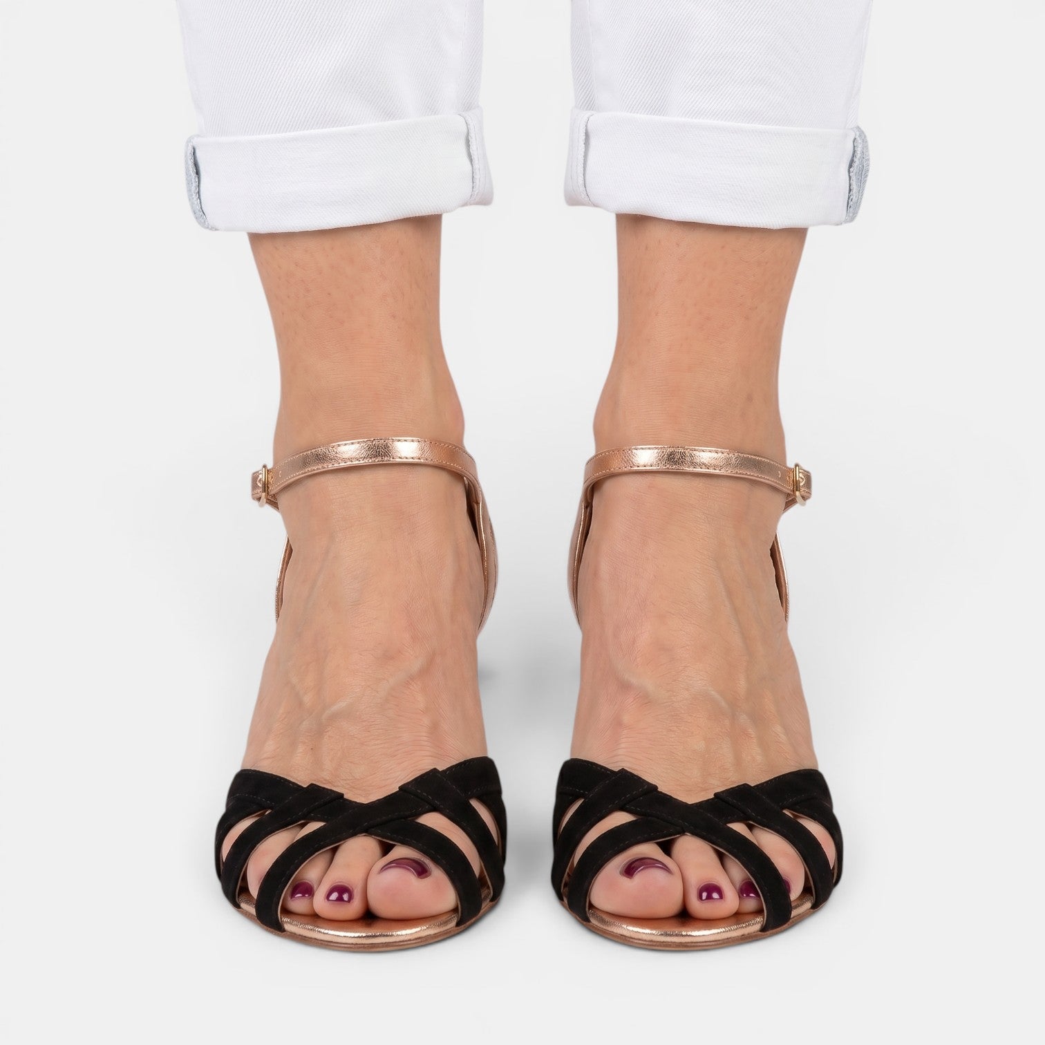 Elegant Peep Toe Kitten Heels Sandals