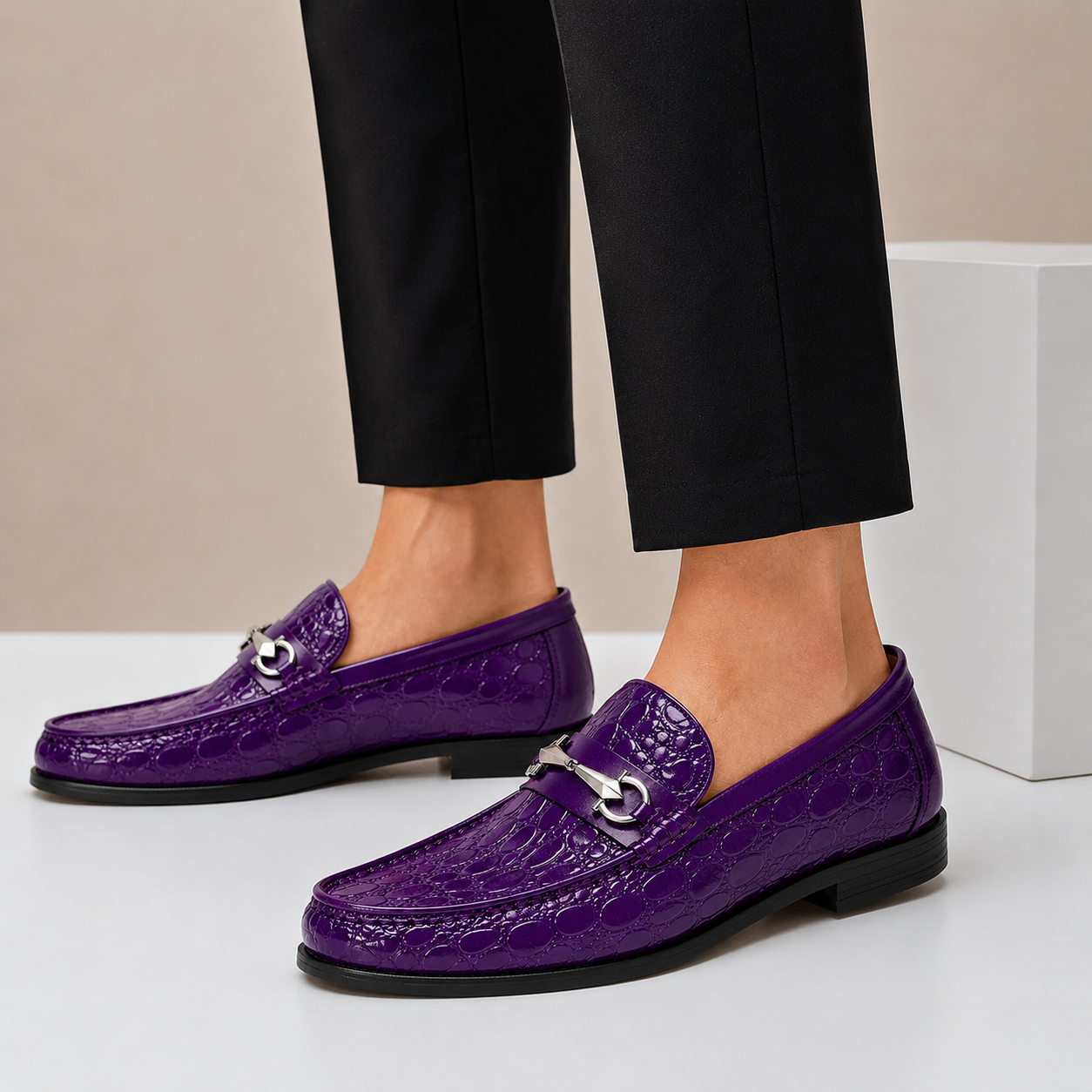 Men's Loafers Cowhide Leather Slip-On Casual Shoes