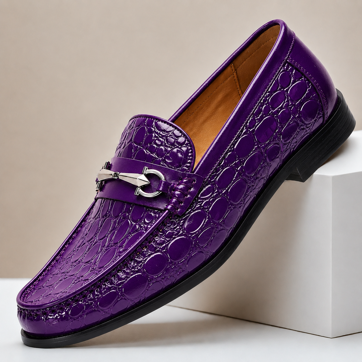 Men's Loafers Cowhide Leather Slip-On Casual Shoes