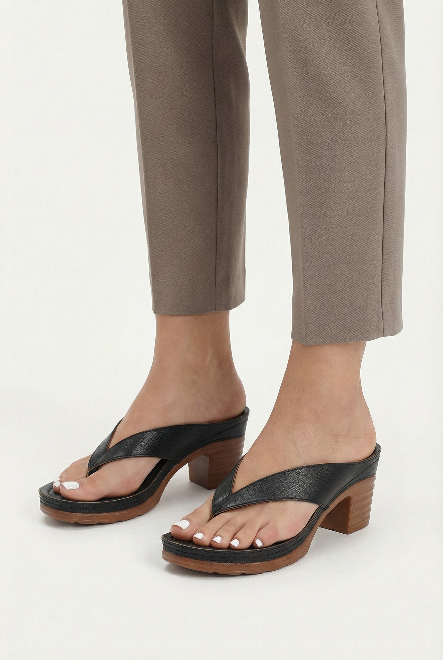 Women's Sandals Vegan Leather Cushioned Insole Ergonomic Footbed Low Block Heel