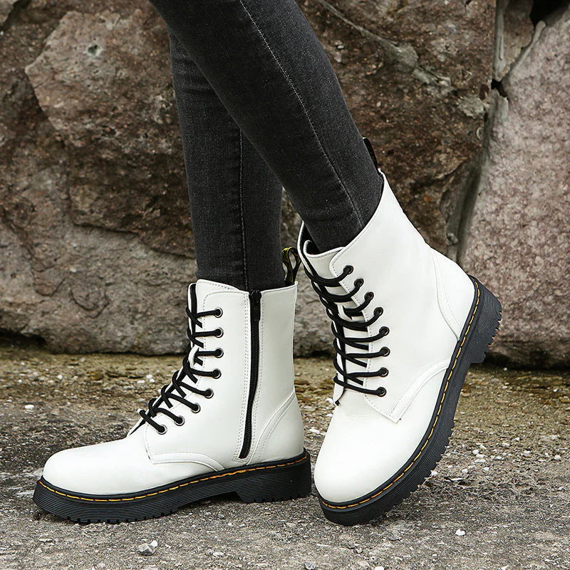 Women's Lace-Up Boots with Zipper Closure | Casual Footwear