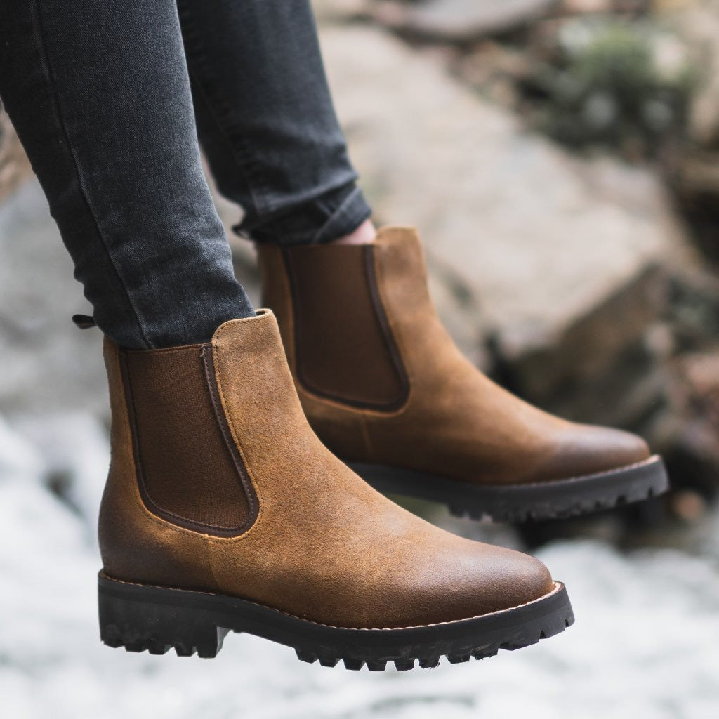 Women's Ankle Boots Chunky Lug Sole Sturdy Design Casual Footwear