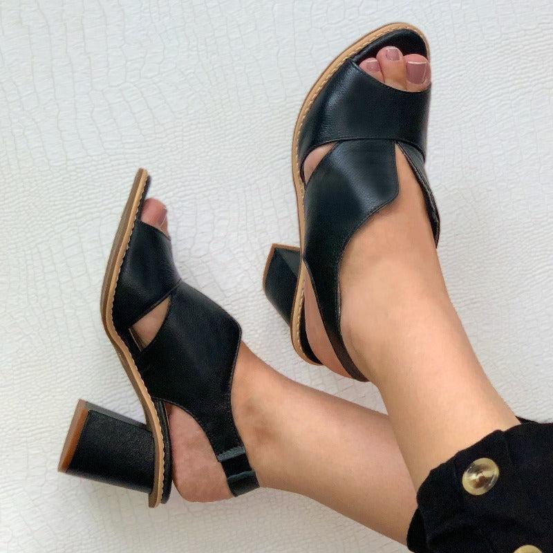 Women's Block Heel Open Toe Sandals for Work & Special Occasions Cushioned Footbed Stable Heel Dressy Evening Shoe | Thomler