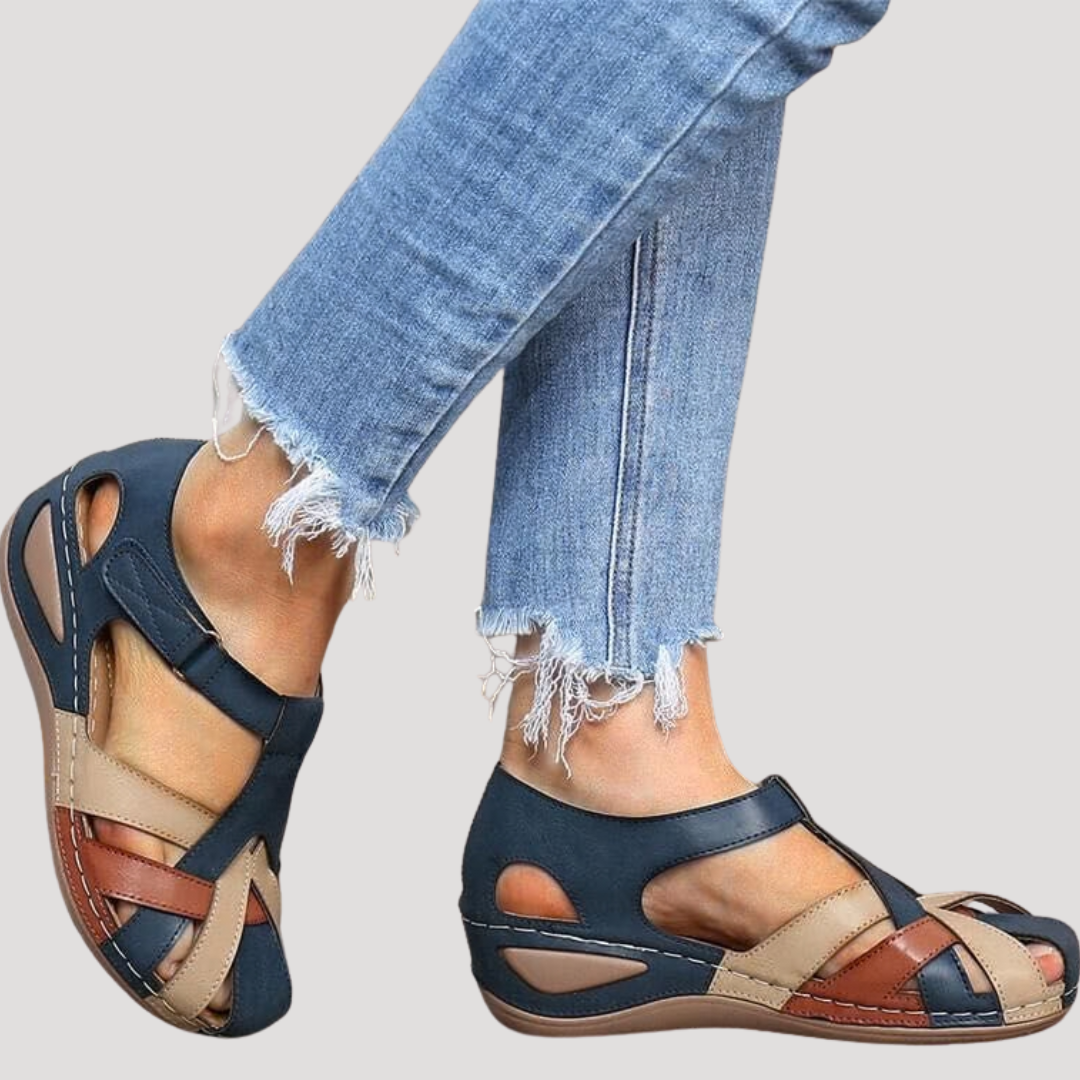 Quenby | Woven Closed-Toe Wedge Sandals