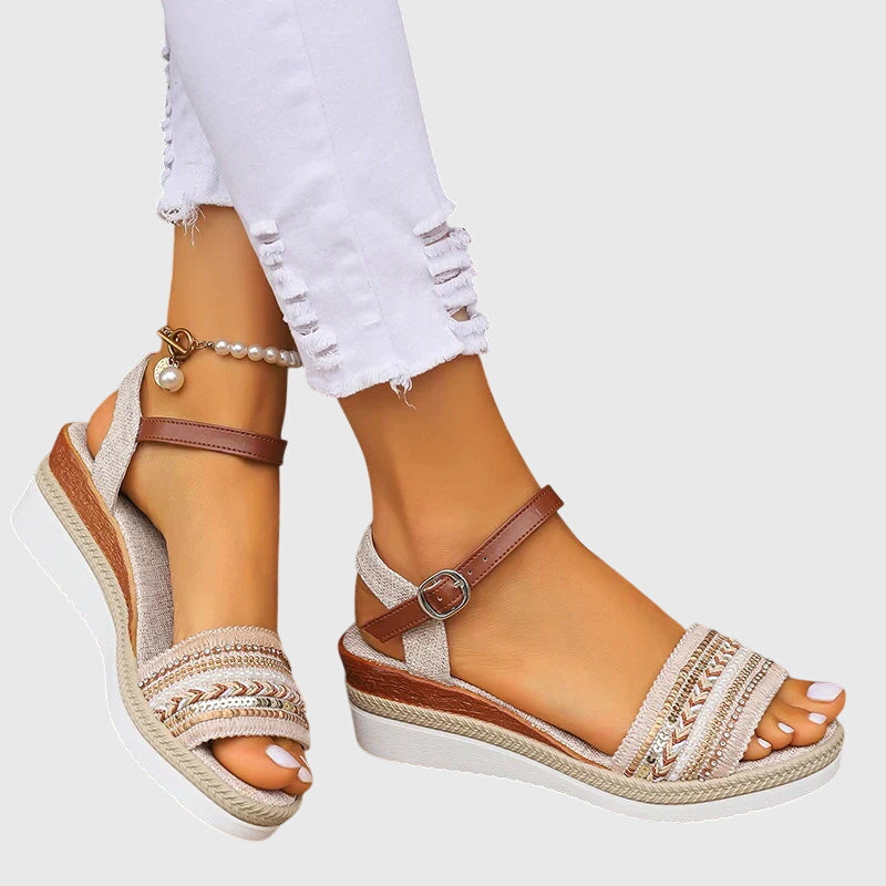 Rowena | Boho Cushioned Summer Sandals