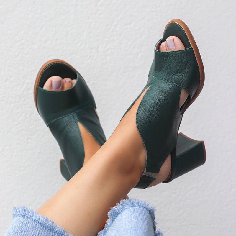 Women's Block Heel Open Toe Sandals for Work & Special Occasions Cushioned Footbed Stable Heel Dressy Evening Shoe | Thomler