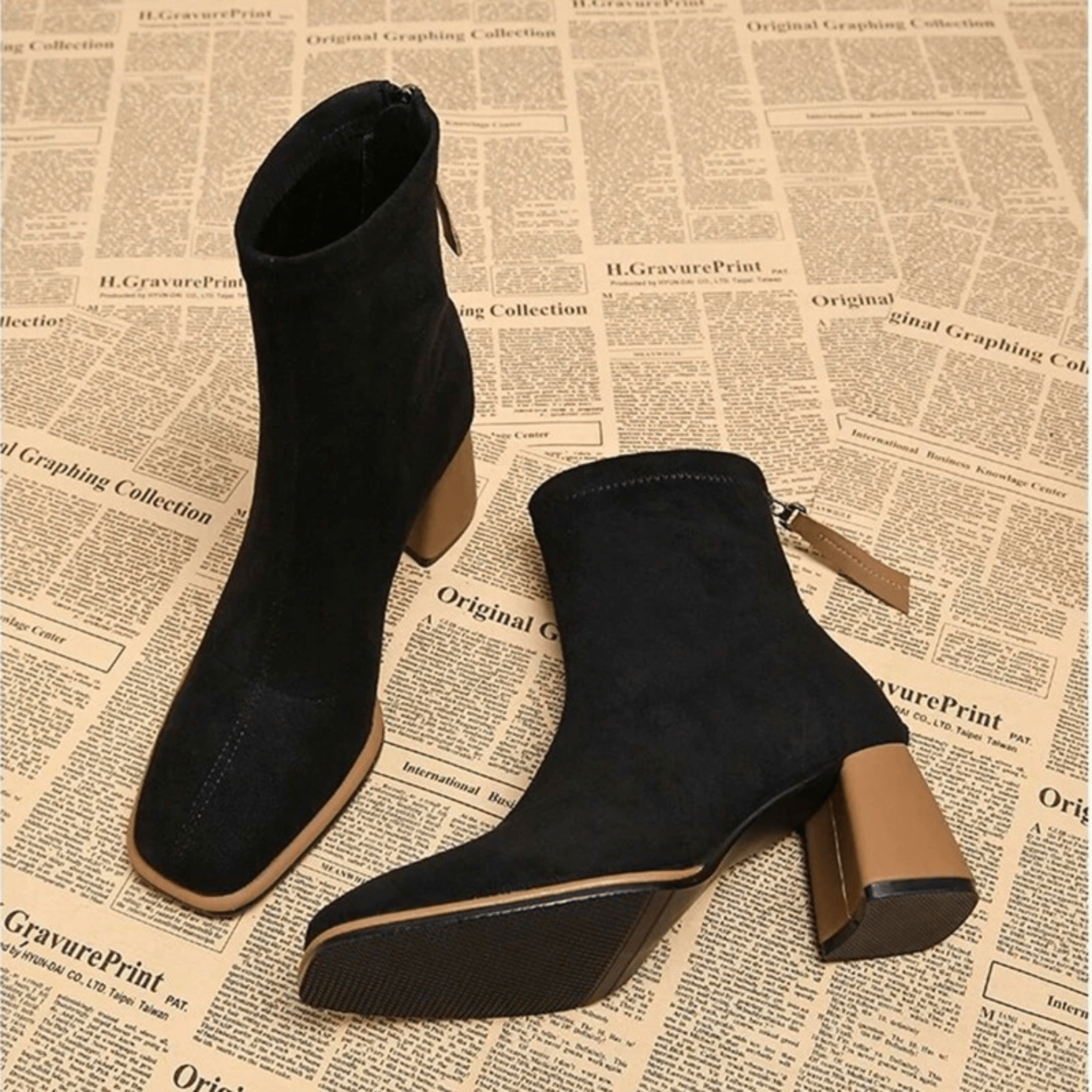 Women's Block Heel Boots - Stylish Design - Casual Footwear