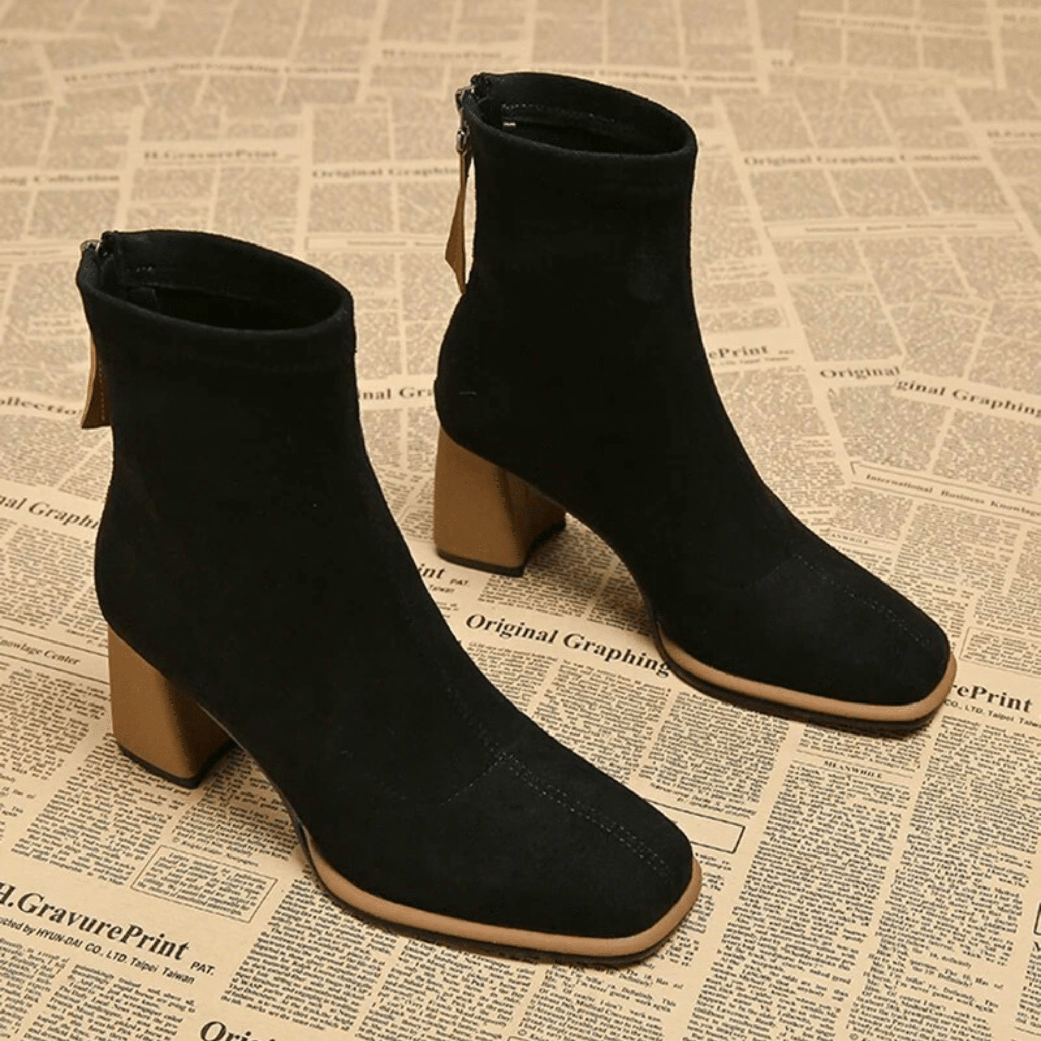 Women's Block Heel Boots - Stylish Design - Casual Footwear
