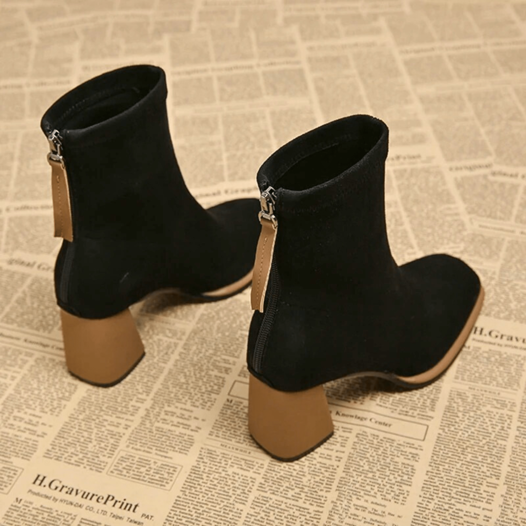 Women's Block Heel Boots - Stylish Design - Casual Footwear