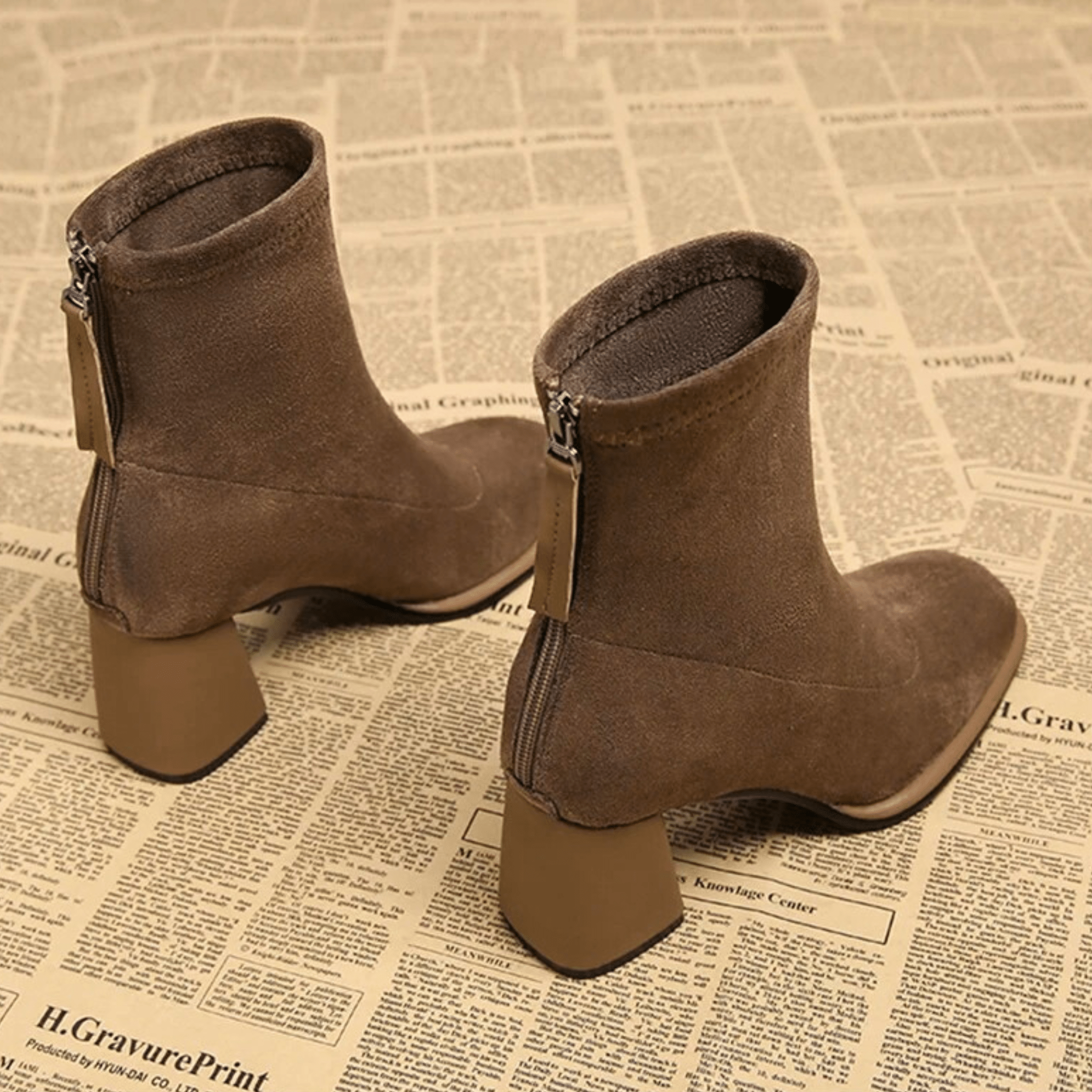 Women's Block Heel Boots - Stylish Design - Casual Footwear