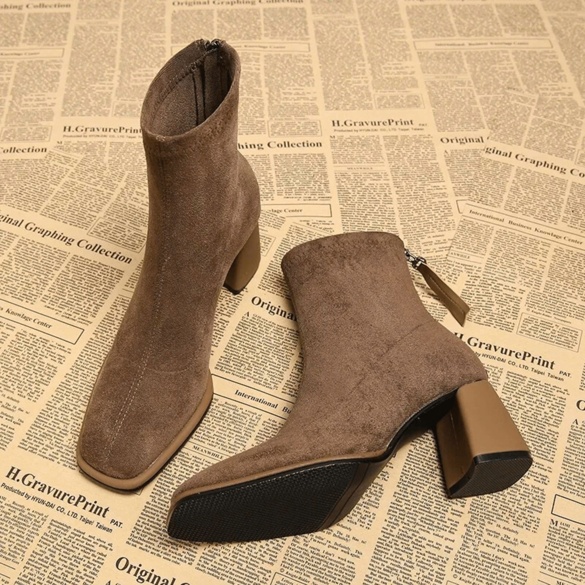Women's Block Heel Boots - Stylish Design - Casual Footwear