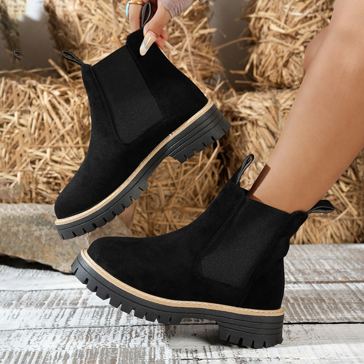 Women's Ankle Boots Slip-On Chelsea Style Casual Footwear