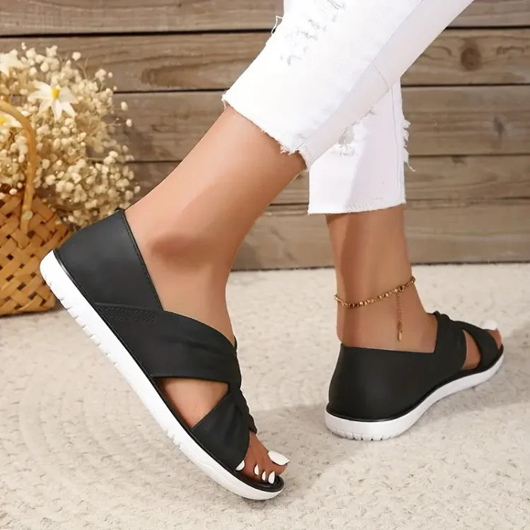 Women's Cushioned Cross-Strap Sandals | Casual Footwear