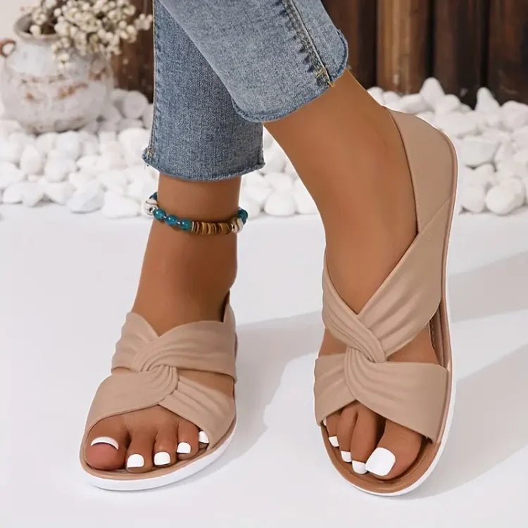 Women's Cushioned Cross-Strap Sandals | Casual Footwear