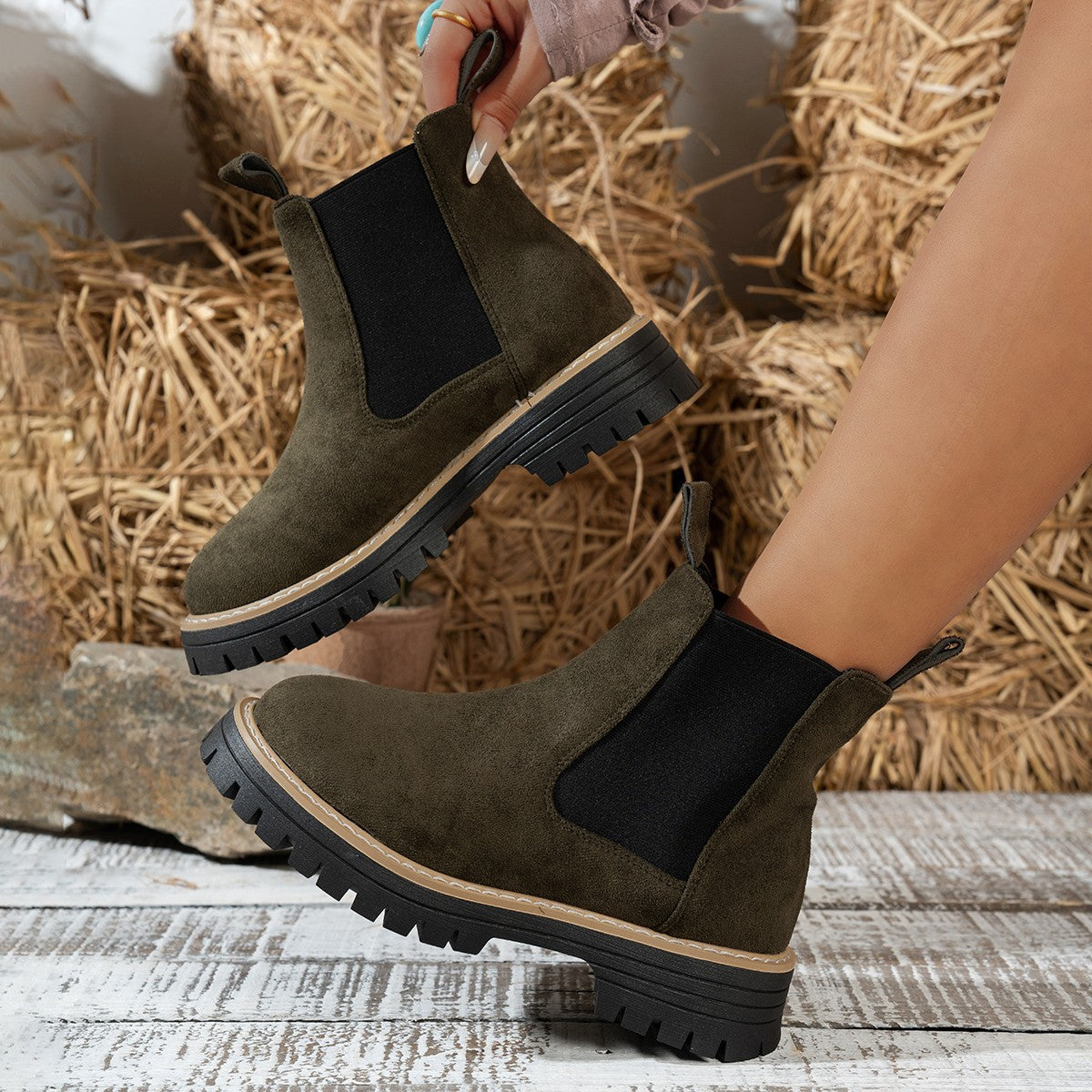 Women's Ankle Boots Slip-On Chelsea Style Casual Footwear