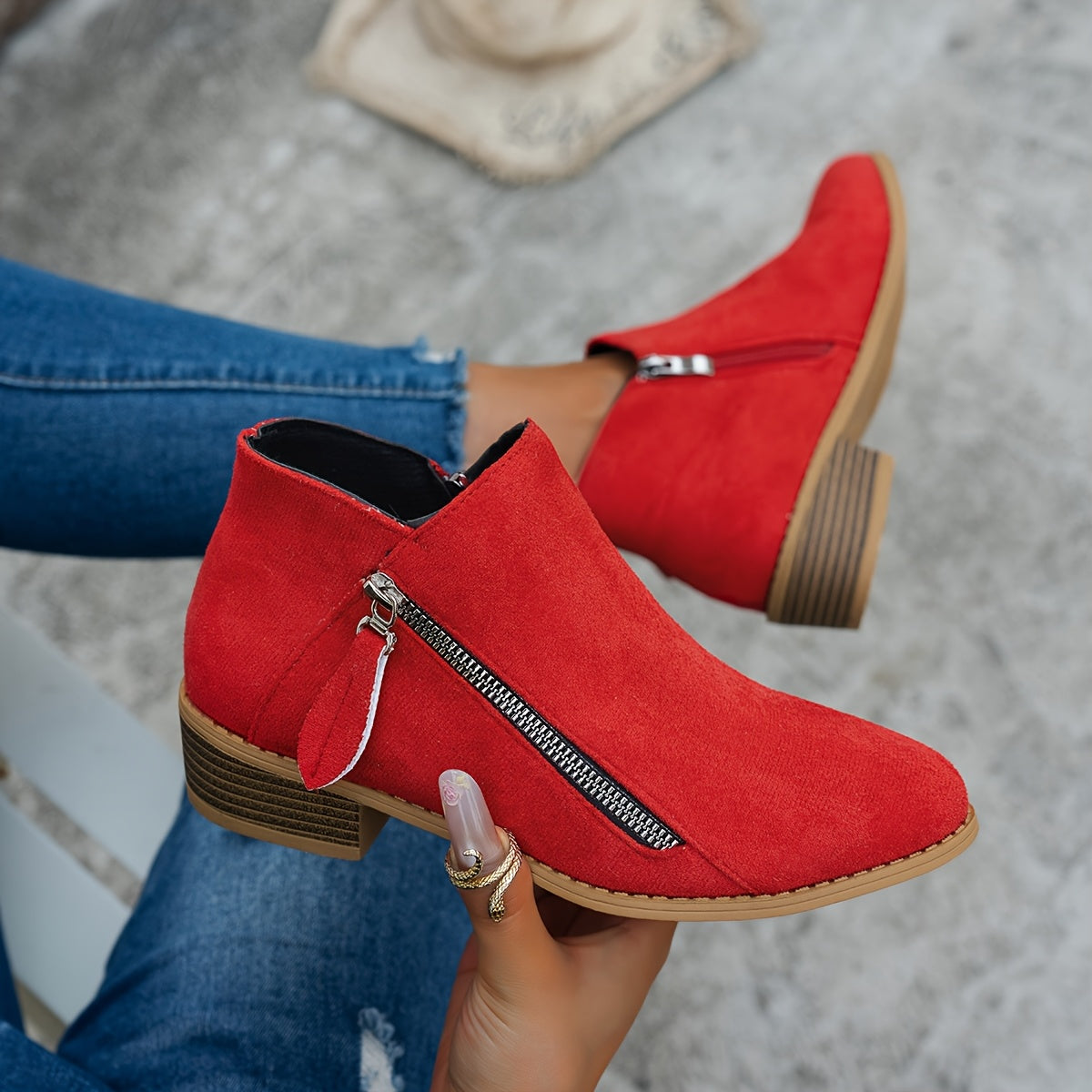 Women's Side-Zip Ankle Boots - Everyday Casual Footwear