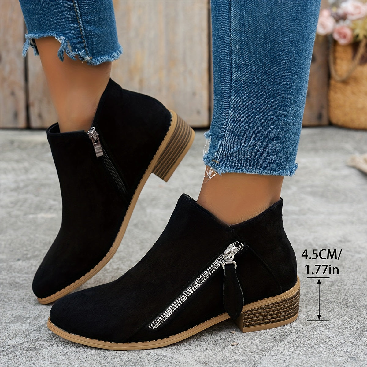 Women's Side-Zip Ankle Boots - Everyday Casual Footwear