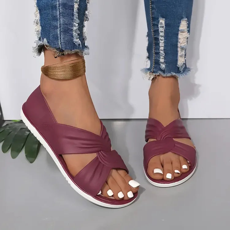 Women's Cushioned Cross-Strap Sandals | Casual Footwear