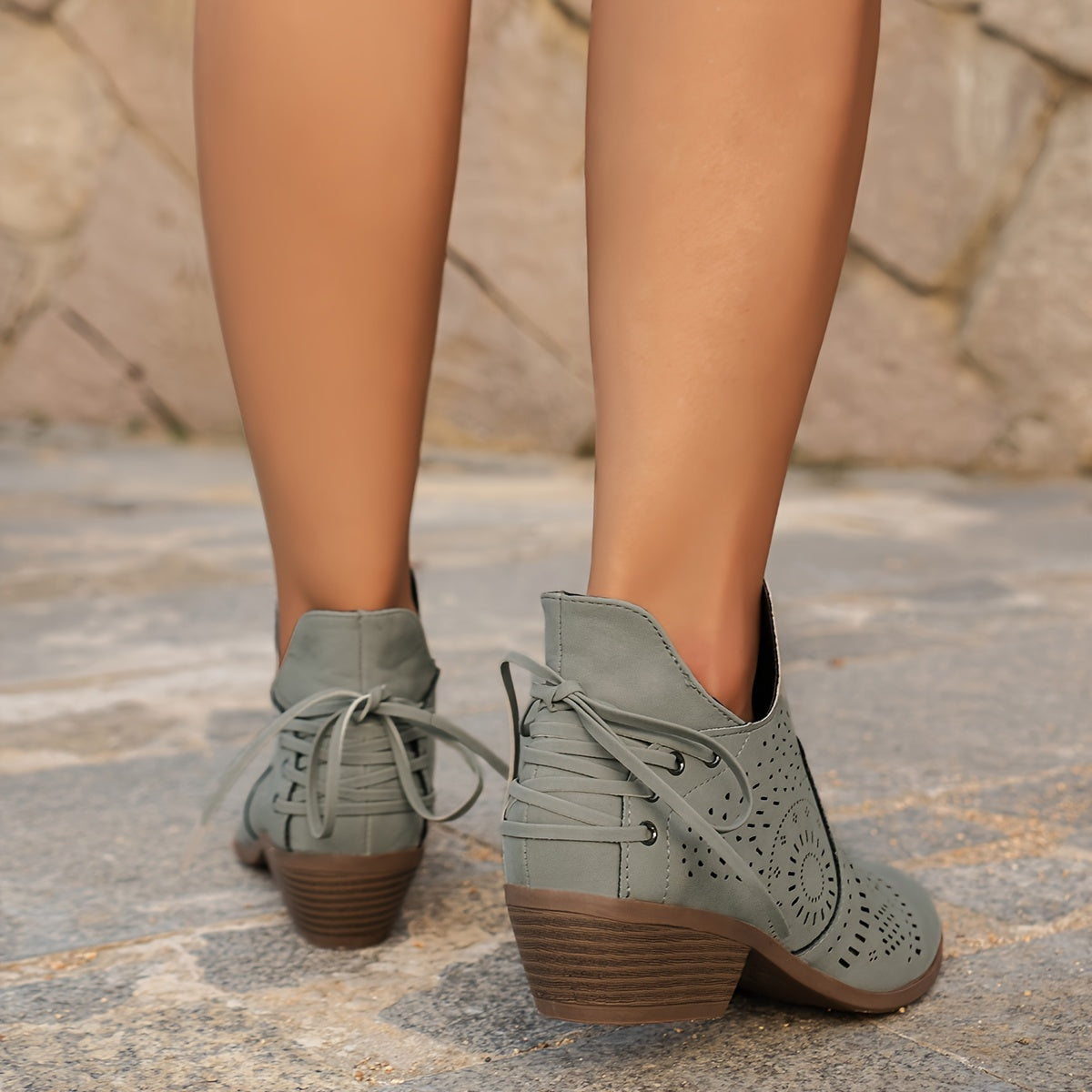 Women's Cutout Ankle Boots - Stylish Casual Footwear