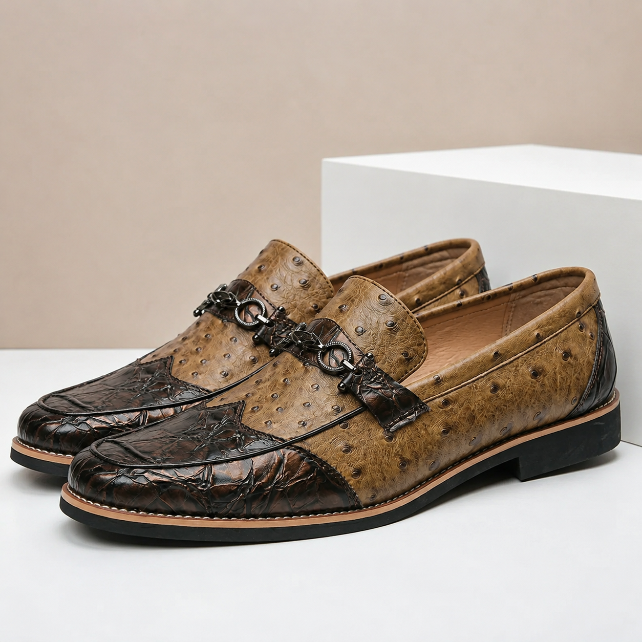 Men's Loafers Genuine Leather Slip-On Casual Shoes