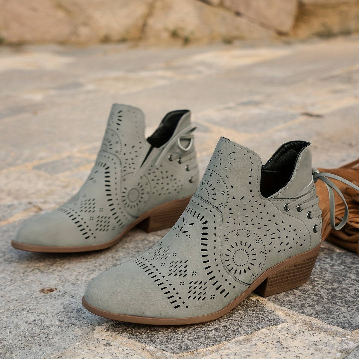 Women's Cutout Ankle Boots - Stylish Casual Footwear