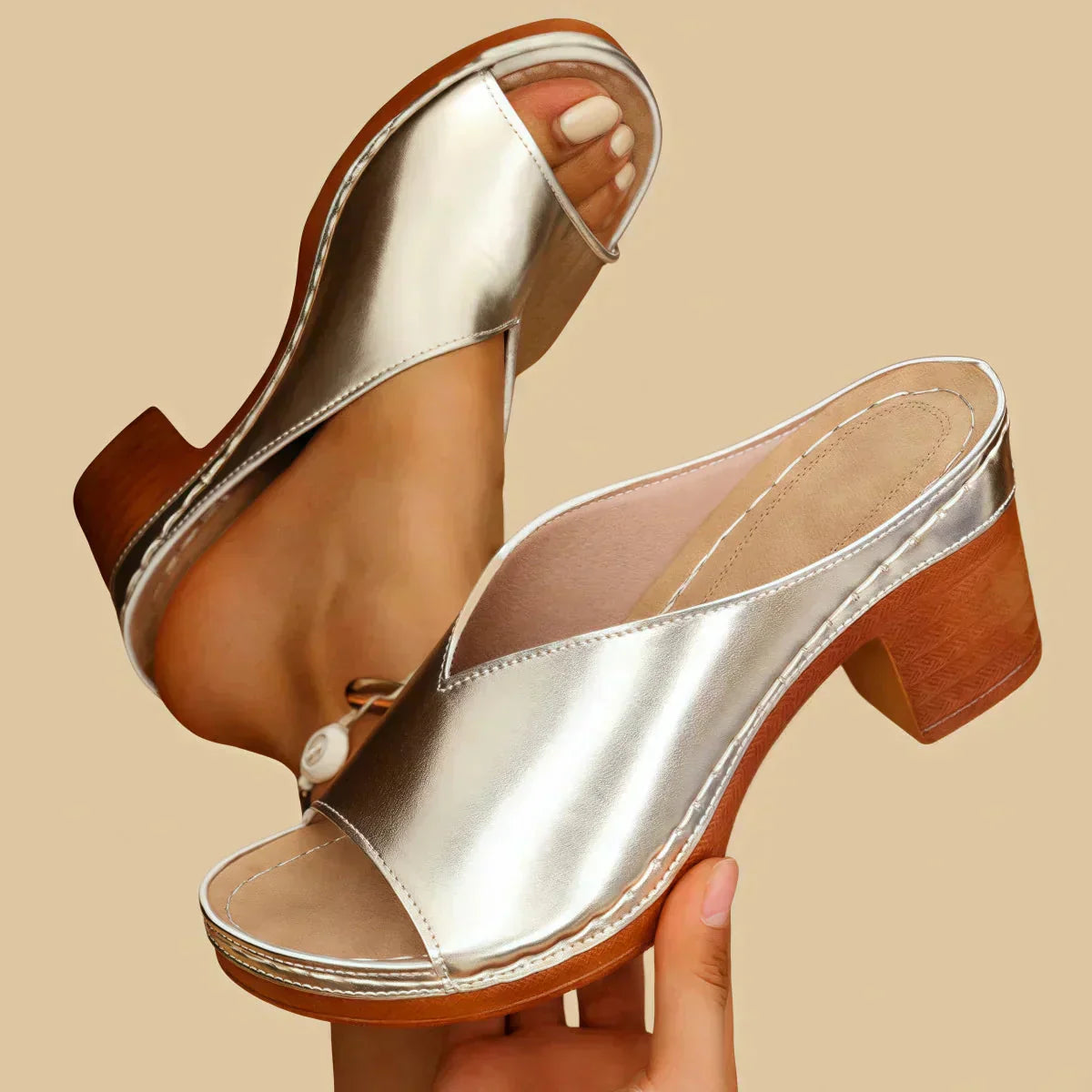 Women's Orthopedic Sandals Thick Heels Non-Slip Casual Footwear