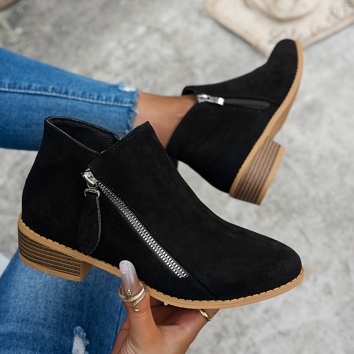 Women's Side-Zip Ankle Boots - Everyday Casual Footwear
