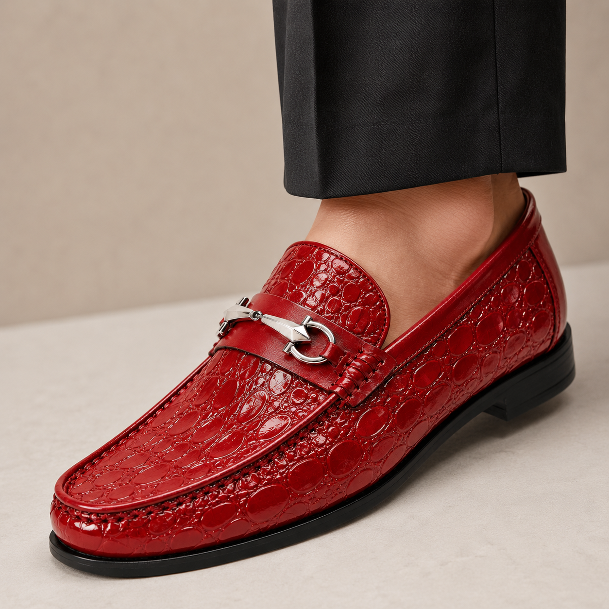 Men's Loafers Cowhide Leather Slip-On Casual Shoes