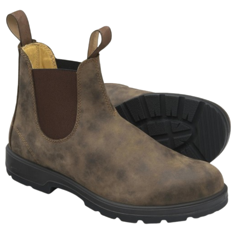 Men's Chelsea Boots Rugged Round Toe Slip-On Casual Footwear