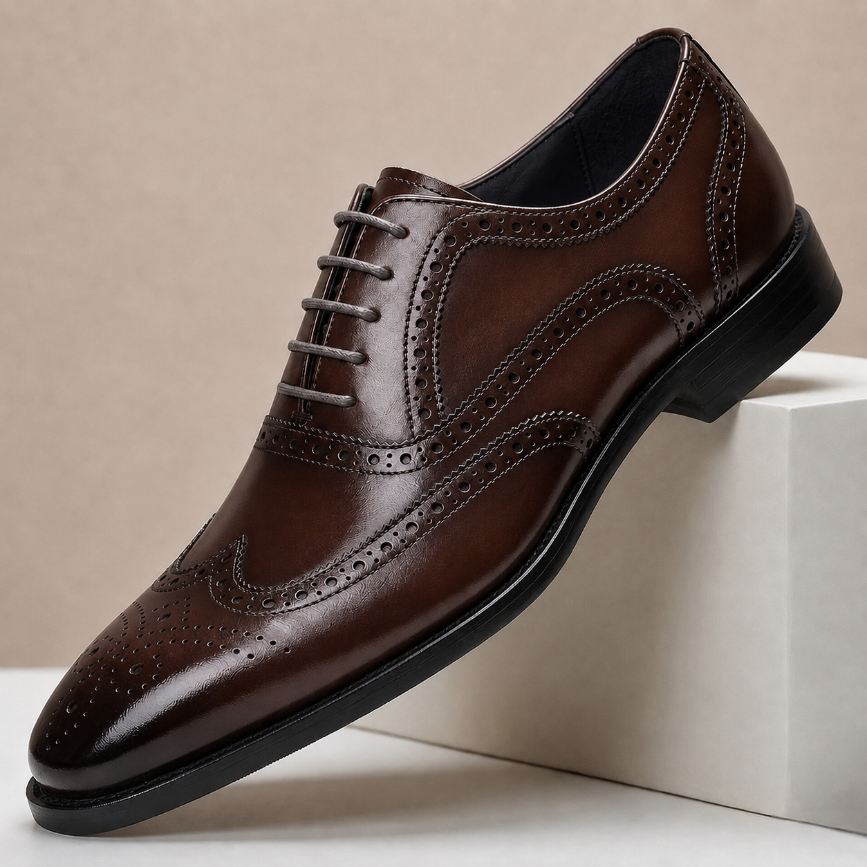 Men's Cowhide Leather Wedding Shoes Casual Slip-On Footwear