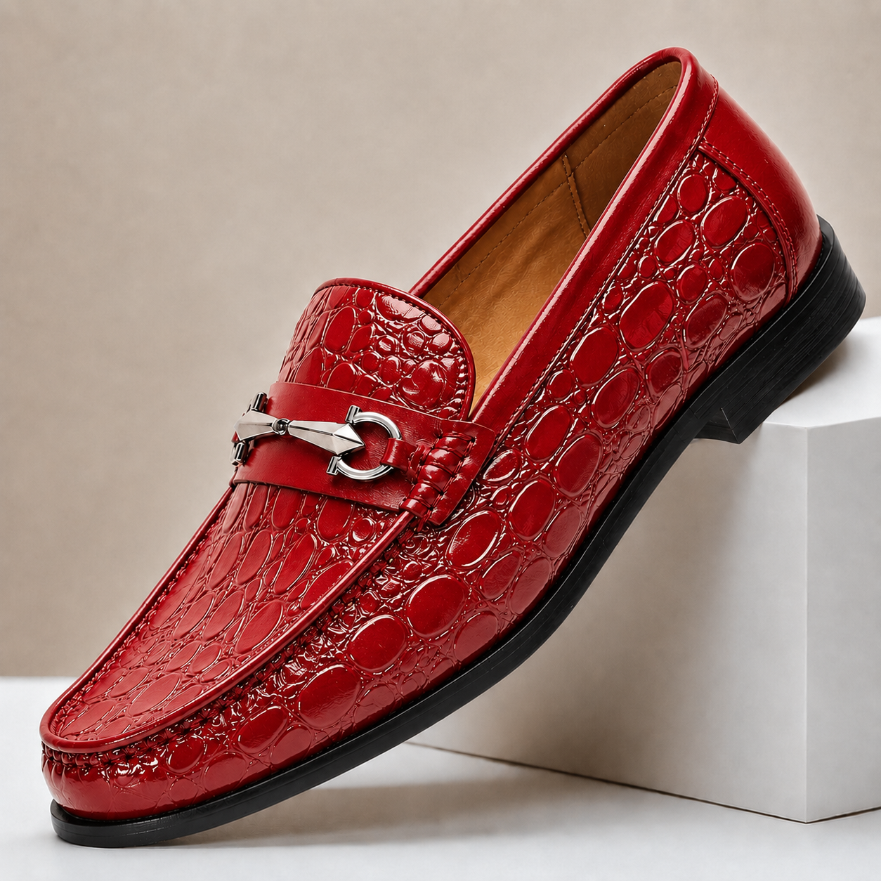 Men's Loafers Cowhide Leather Slip-On Casual Shoes