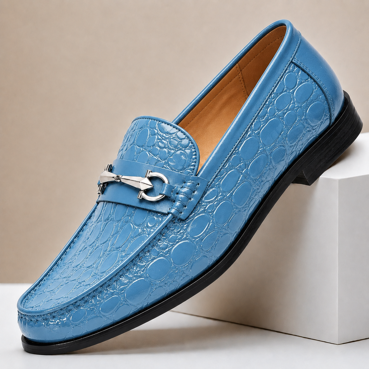 Men's Loafers Cowhide Leather Slip-On Casual Shoes