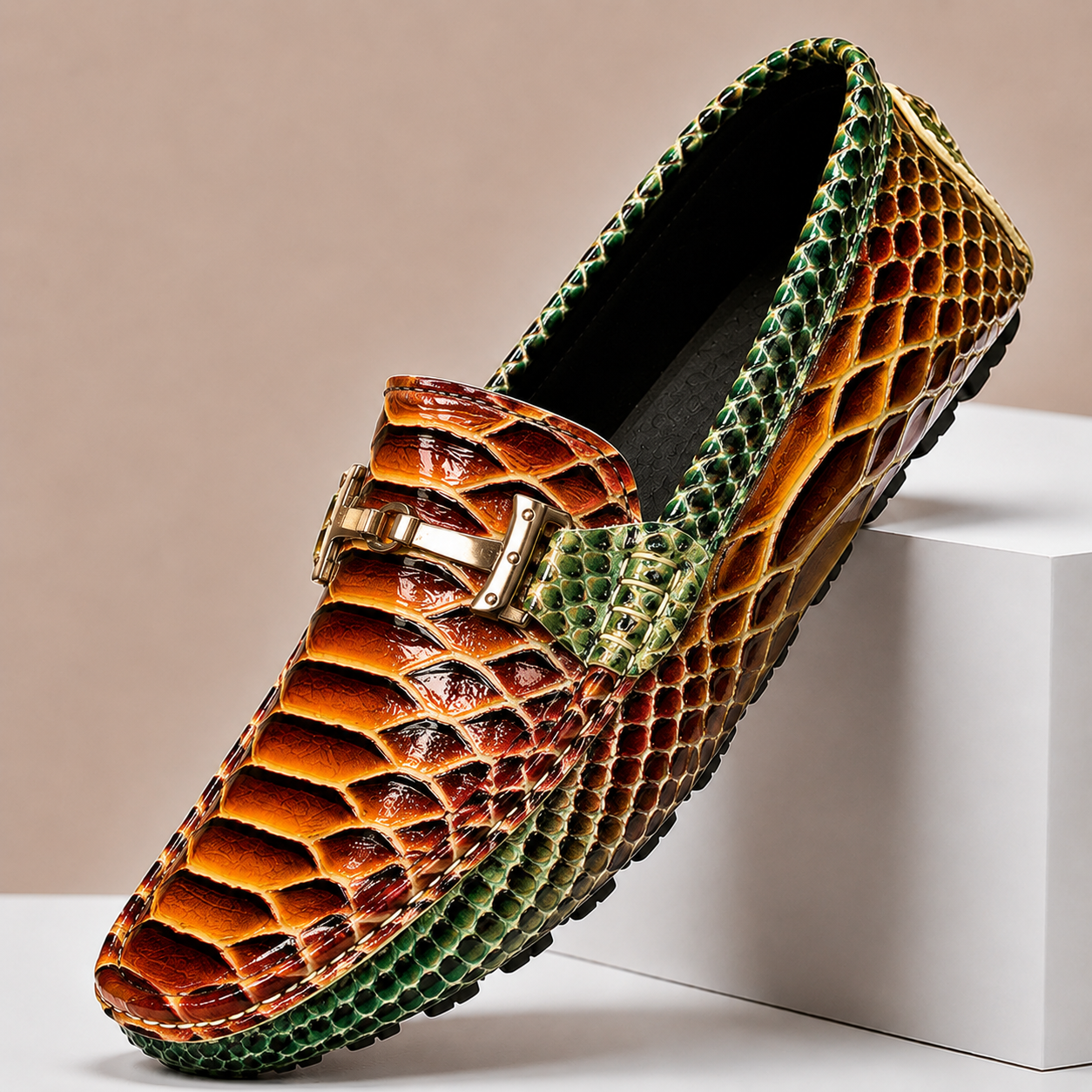 Men's Slip-On Loafers Casual Shoes Genuine Leather
