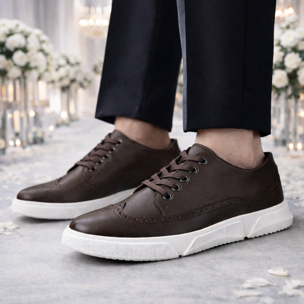 Men's Low-Top Sneakers Casual Leather Slip-On Shoes