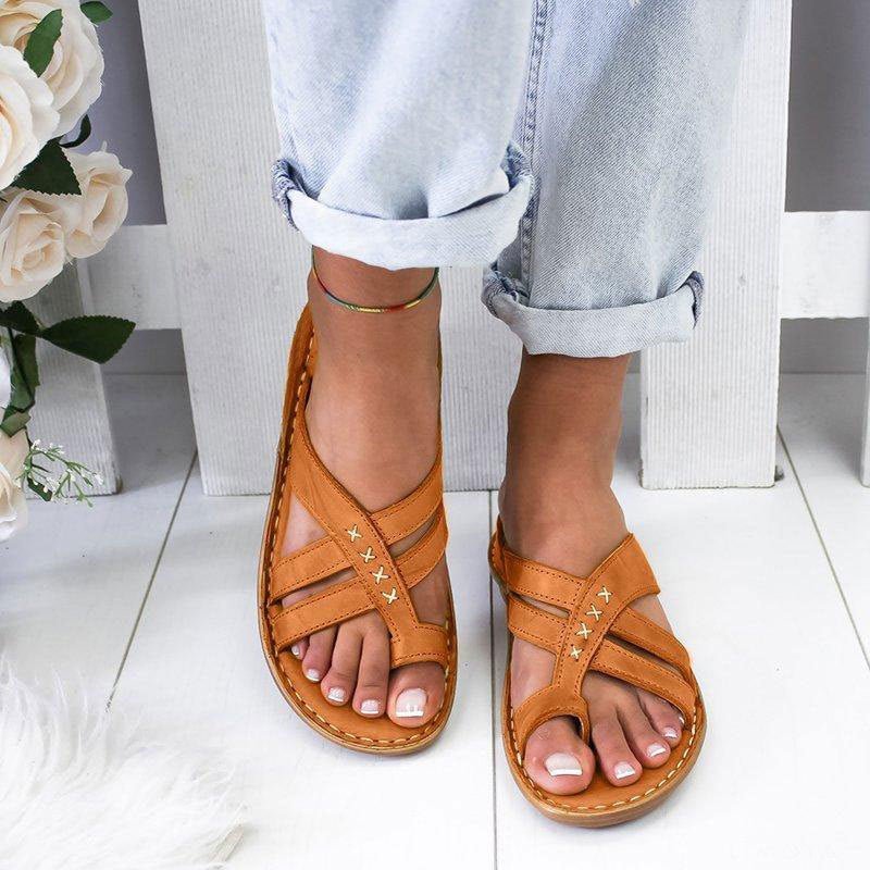 Women's Sandals Padded Cross Straps Orthopedic Support All-Day Comfort