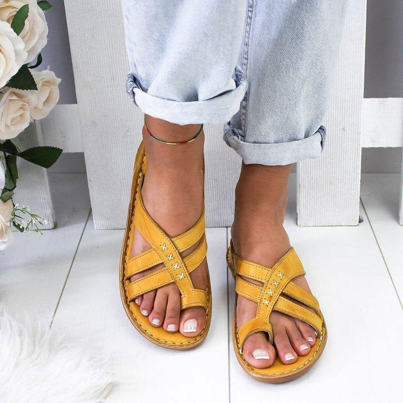 Women's Sandals Padded Cross Straps Orthopedic Support All-Day Comfort