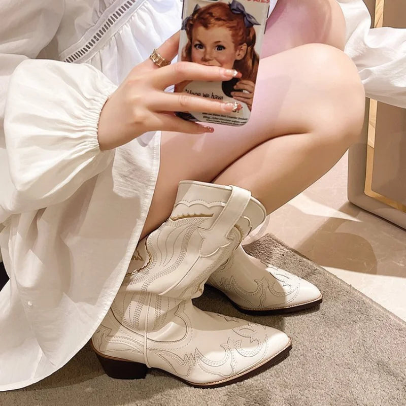 Women's Cowboy Boots | Embroidered, Waterproof, Stylish, Casual