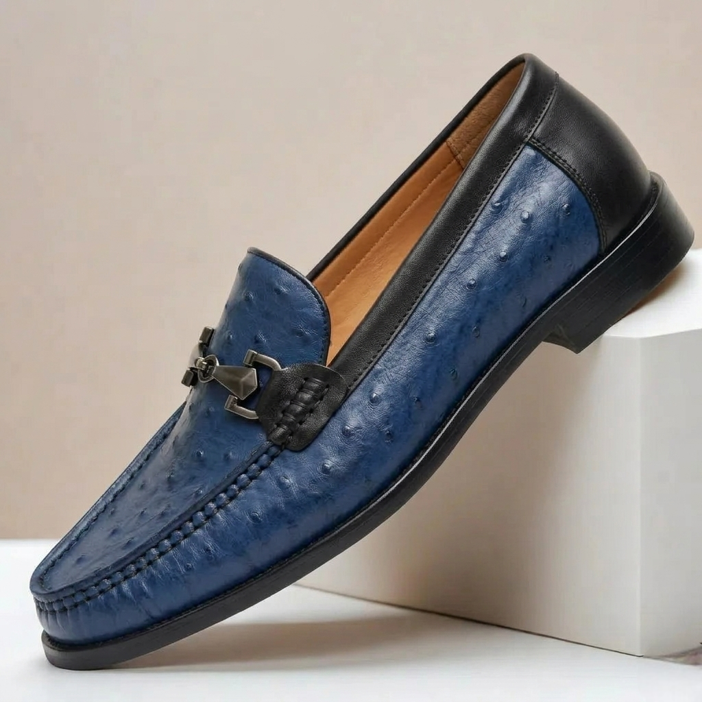Men's Cowhide Leather Loafers Slip-On Casual Shoes