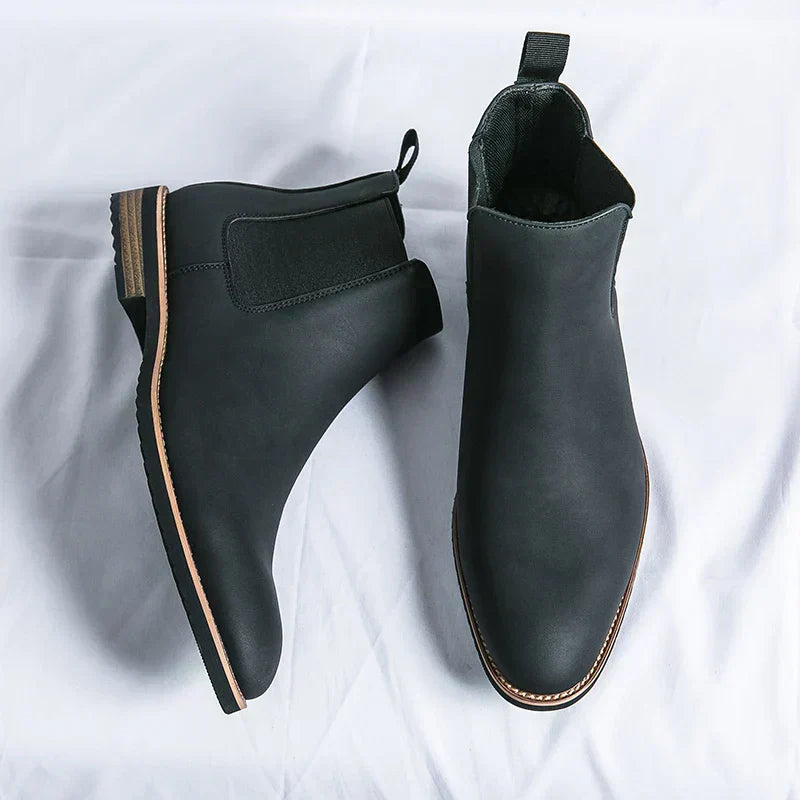 Men's Chelsea Boots Classic Round Toe Slip-On Casual Footwear