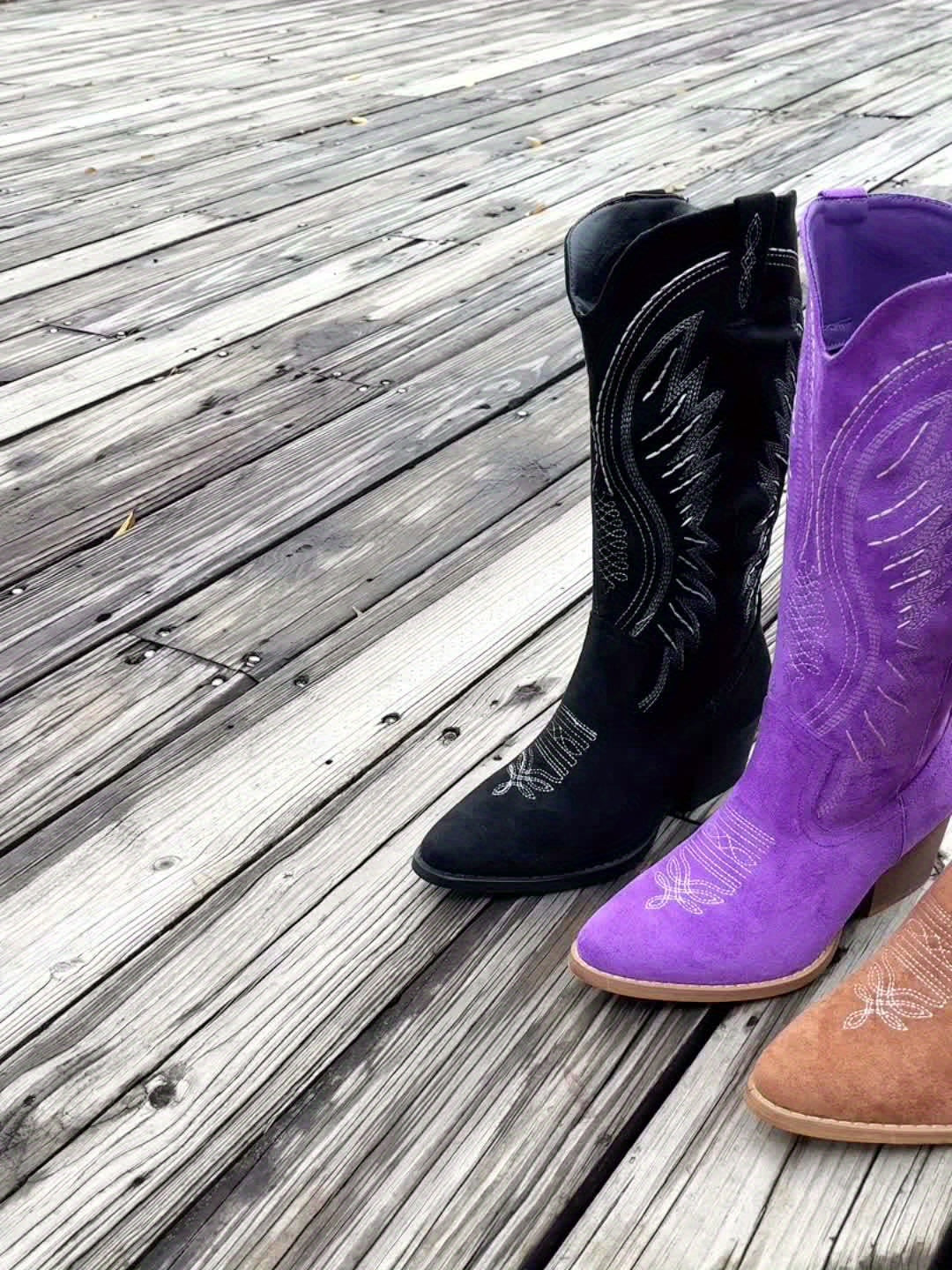 Women's Cowboy Boots Suede Western Style