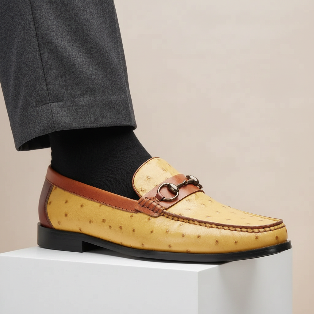 Men's Cowhide Leather Loafers Slip-On Casual Shoes
