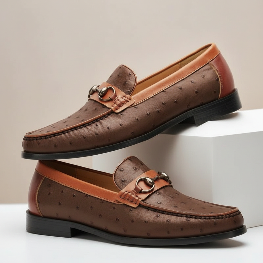 Men's Cowhide Leather Loafers Slip-On Casual Shoes
